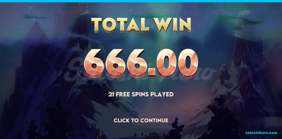 Bonus total reaches $666.00 after twenty-one spins