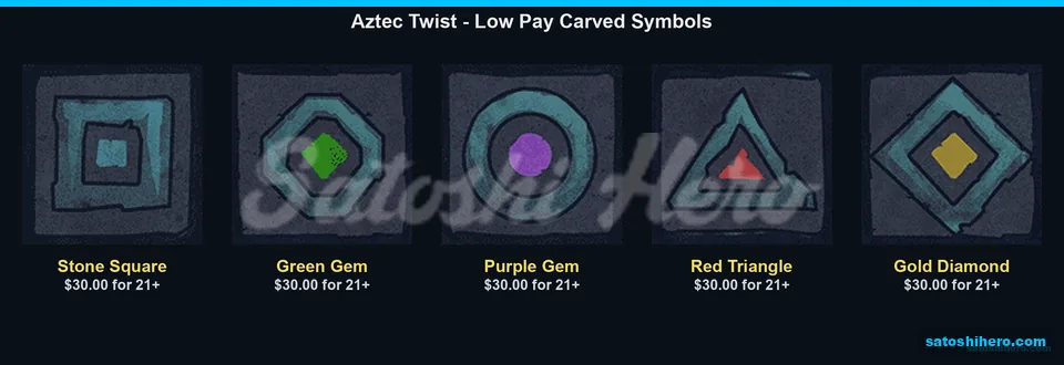 Carved low symbols with top values