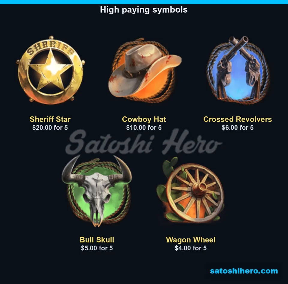Sheriff star and premiums list five-symbol pays