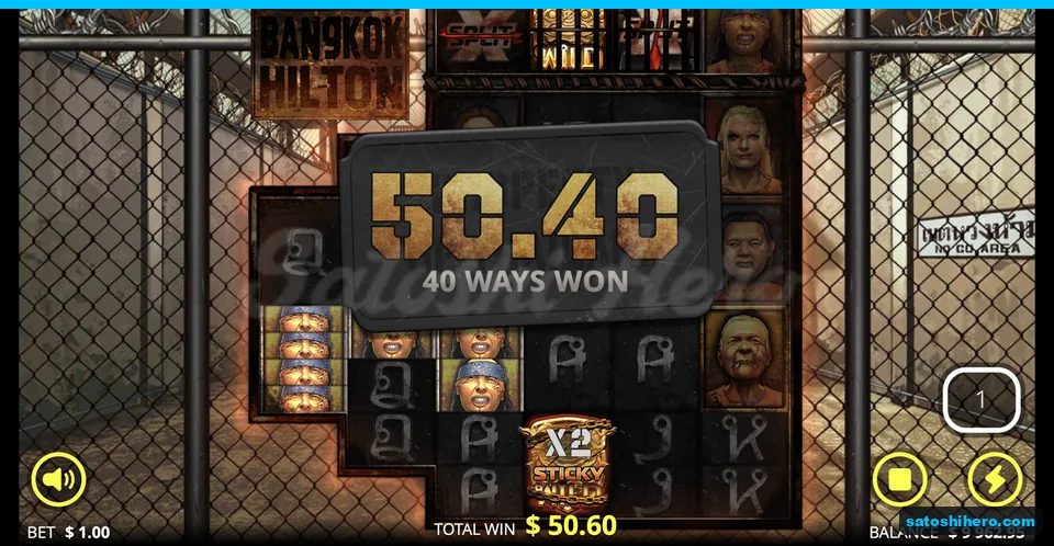 Sticky x2 Wild pays 50.40 over 40 ways