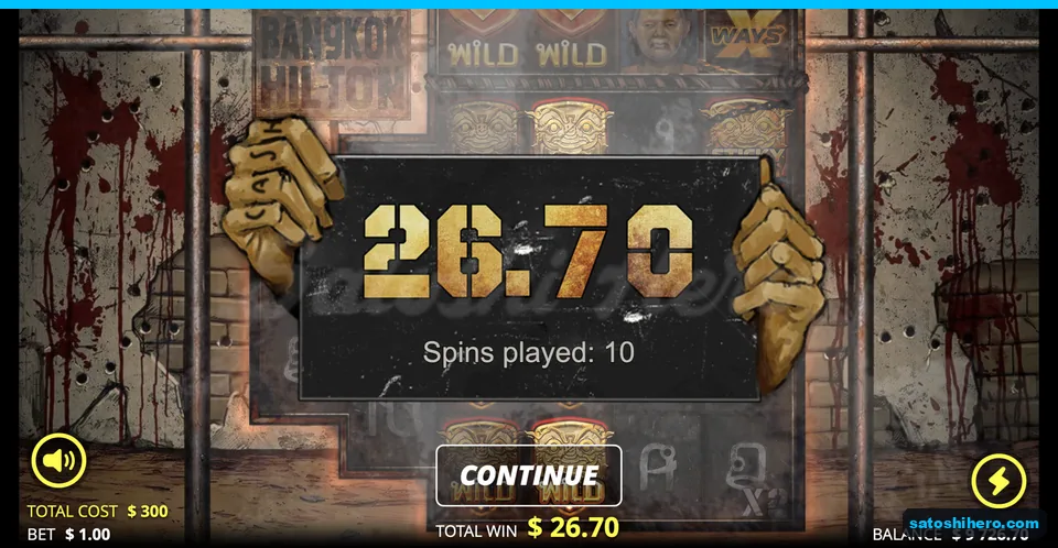 Board shows 26.70 after ten spins