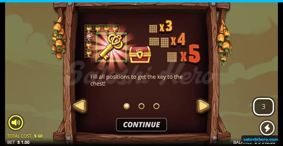 Golden key and chest multiplier intro screen