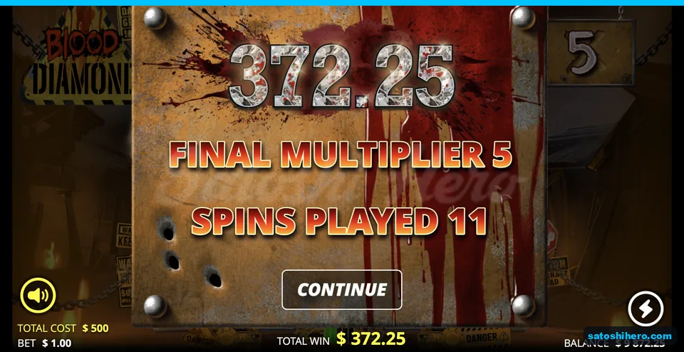 Collect screen shows $372.25 final payout