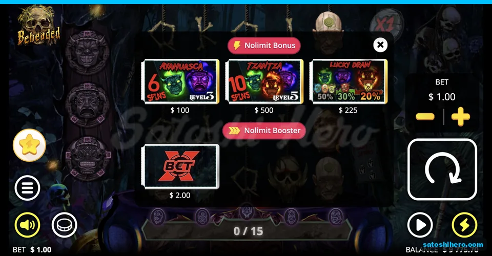 Buy menu lists four paid options