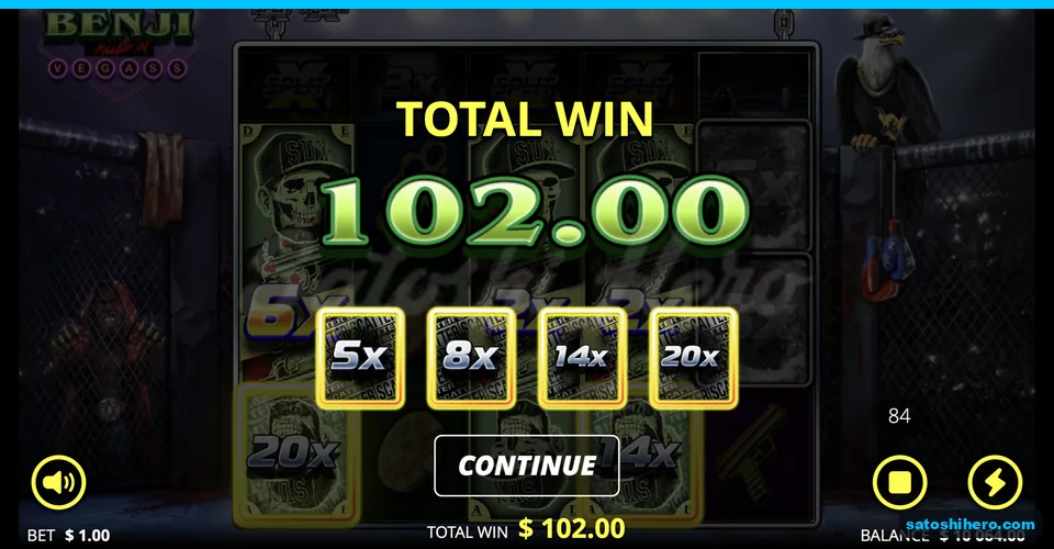 Round total reads 102.00 above multipliers