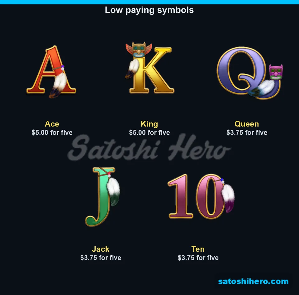 Ace through Ten low pays fill the panel