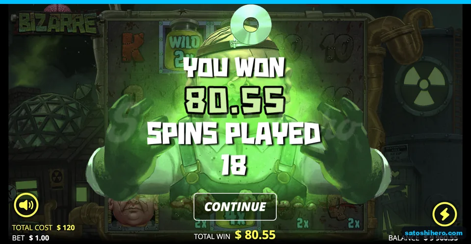 Bought bonus result screen showing 80.55 win