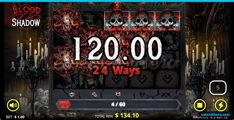 Three sticky skull Wilds pay 120.00