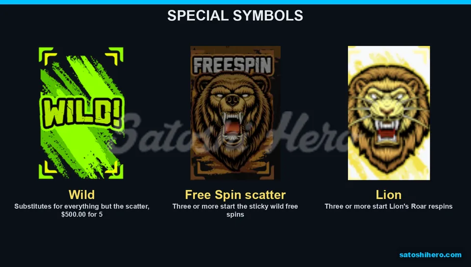 Wild slash and trigger symbols display their values