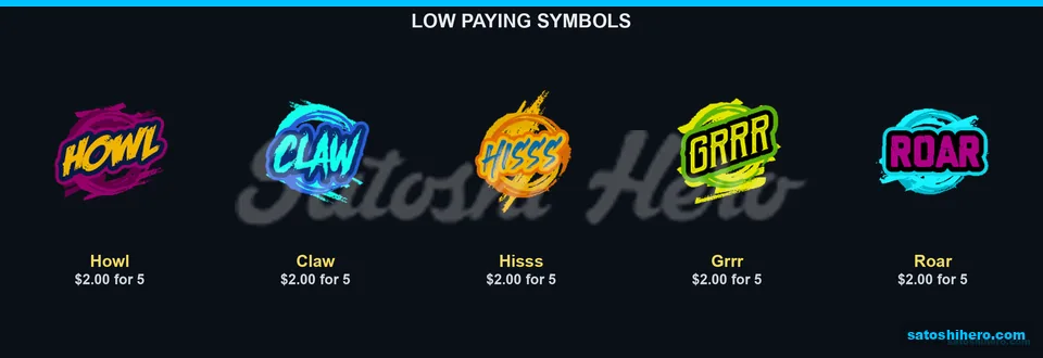 Word symbols show matching low pay values