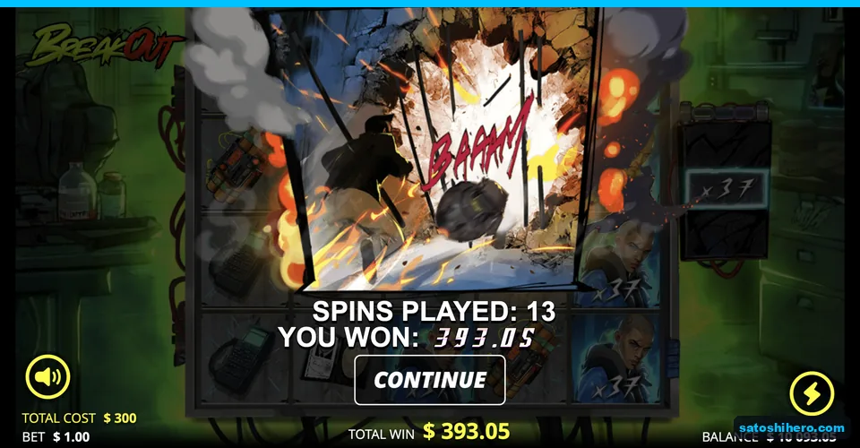 Thirteen spins end with 393.05 won