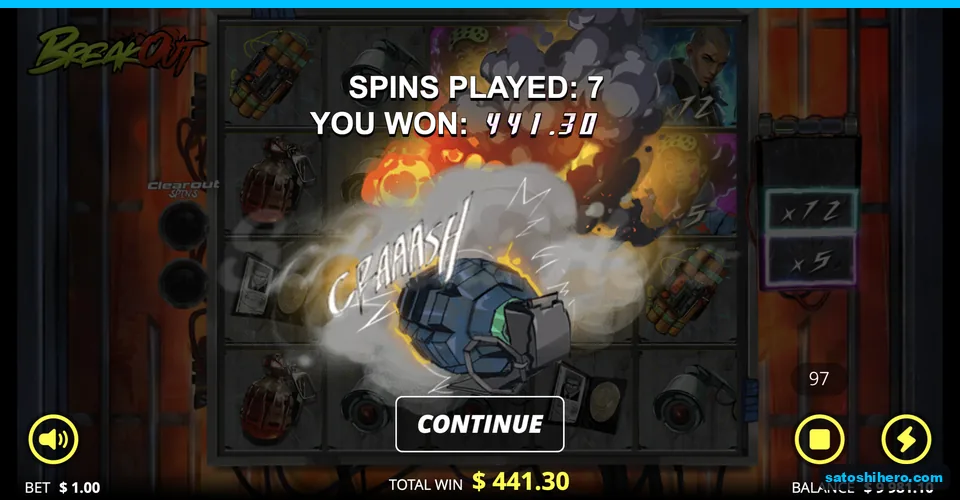 Seven spins finish with 441.30 won