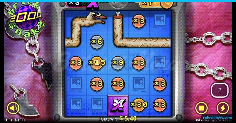 Two Sneks roam a coin board