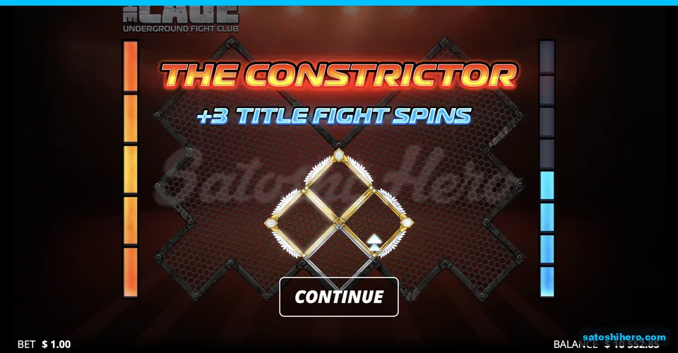 The Constrictor announcement with three belts lit