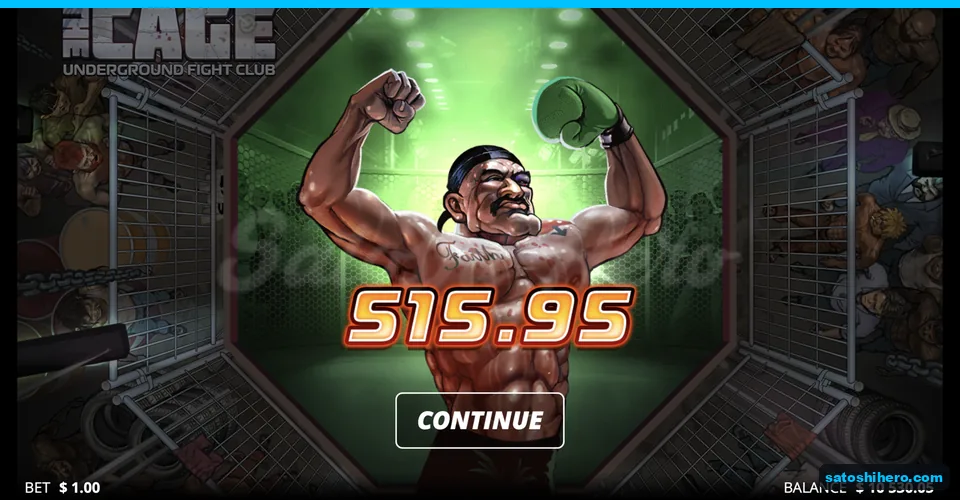 Collect screen shows $515.95 feature payout