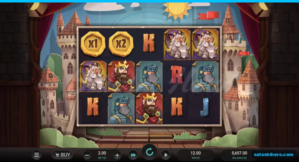Cash coins and royals show $12.00 win