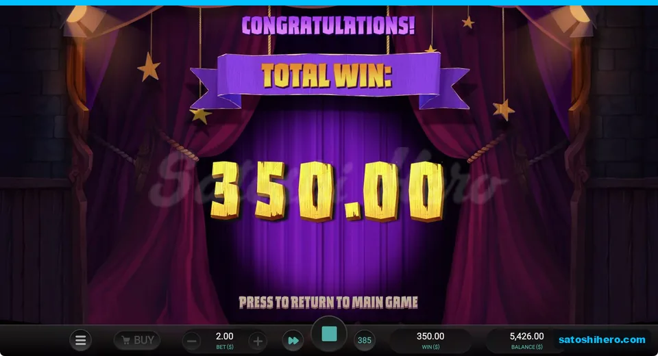 Collect card shows $350.00 payout