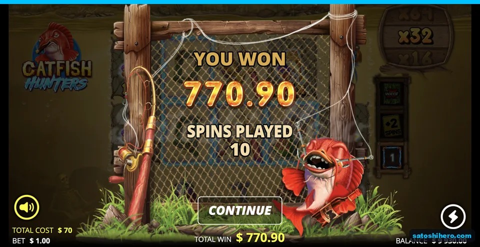 Win screen showing 770 dollars 90 cents