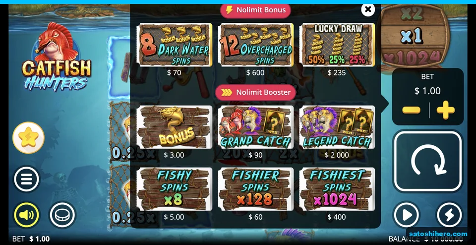 Bonus buy menu with round prices