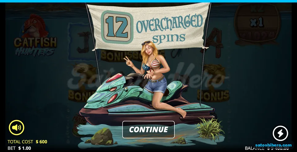 Overcharged Spins banner awards twelve spins