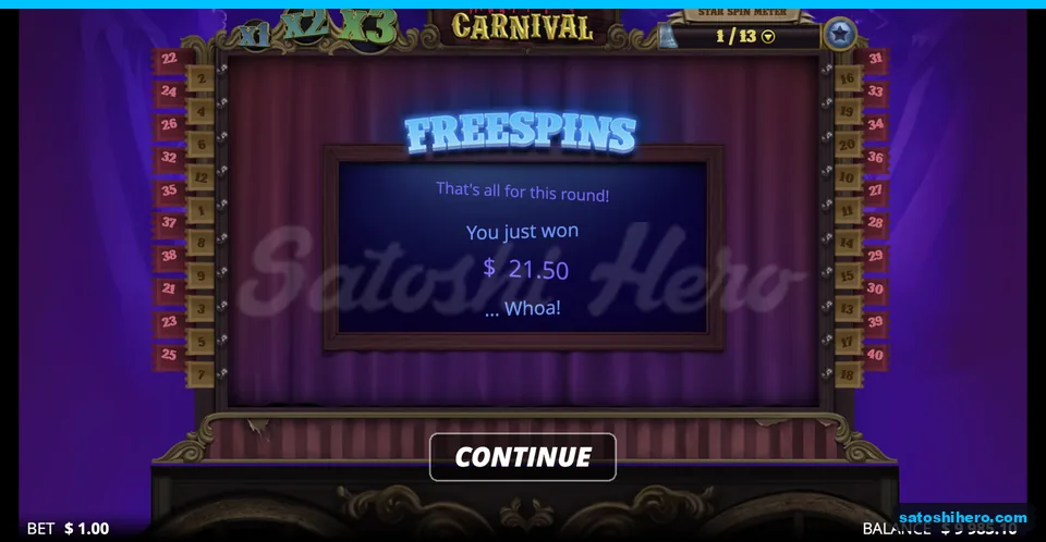 Win card shows a $21.50 payout