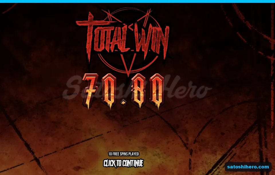 Total win card shows seventy dollars