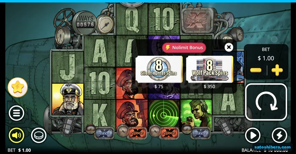 Bonus buy cards show seventy-five and three-fifty