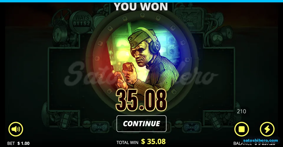Total win screen shows thirty-five zero-eight