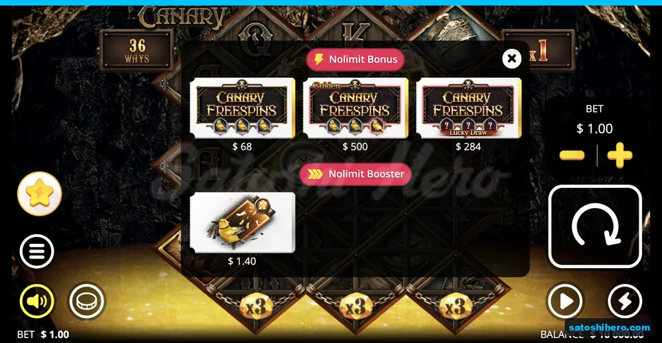 Bonus buy cards show four purchase prices