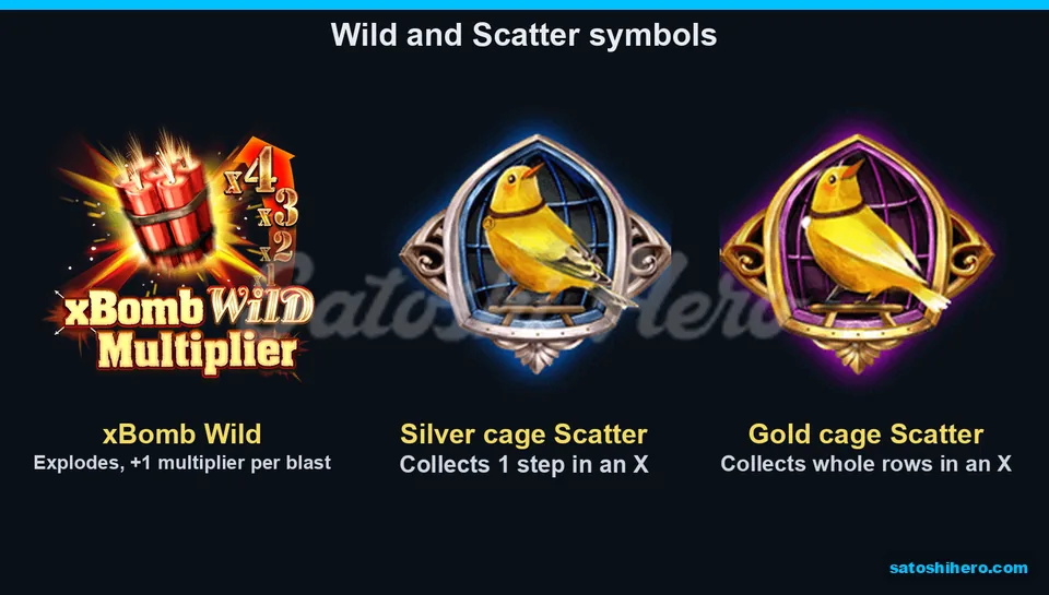 Bomb wild and canary scatter symbols