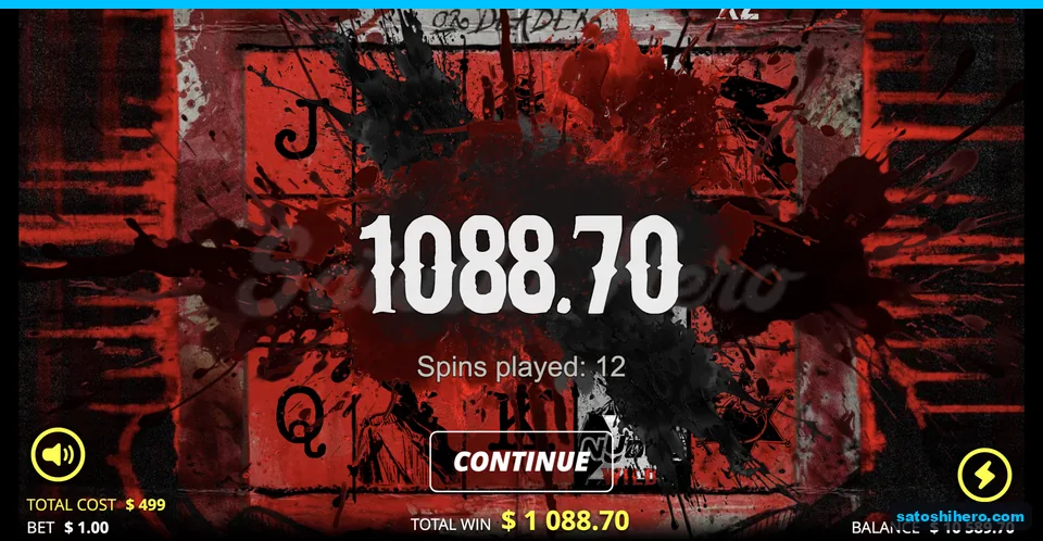 Blood splash shows 1088.70 feature total