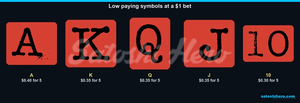 Card ranks show low symbol pays