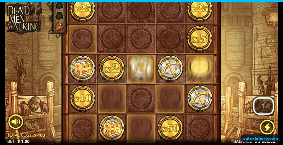 Coin grid with chests and multipliers