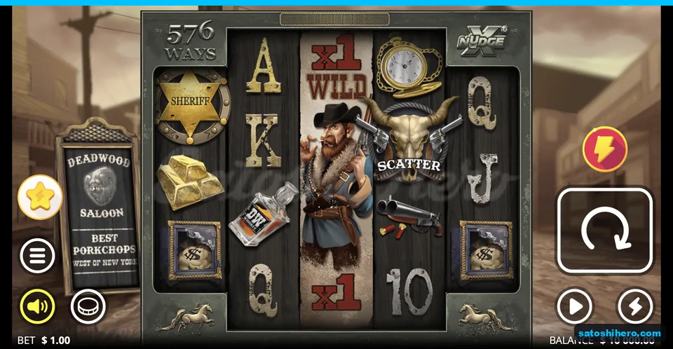 Sepia saloon street with Hunter Wild