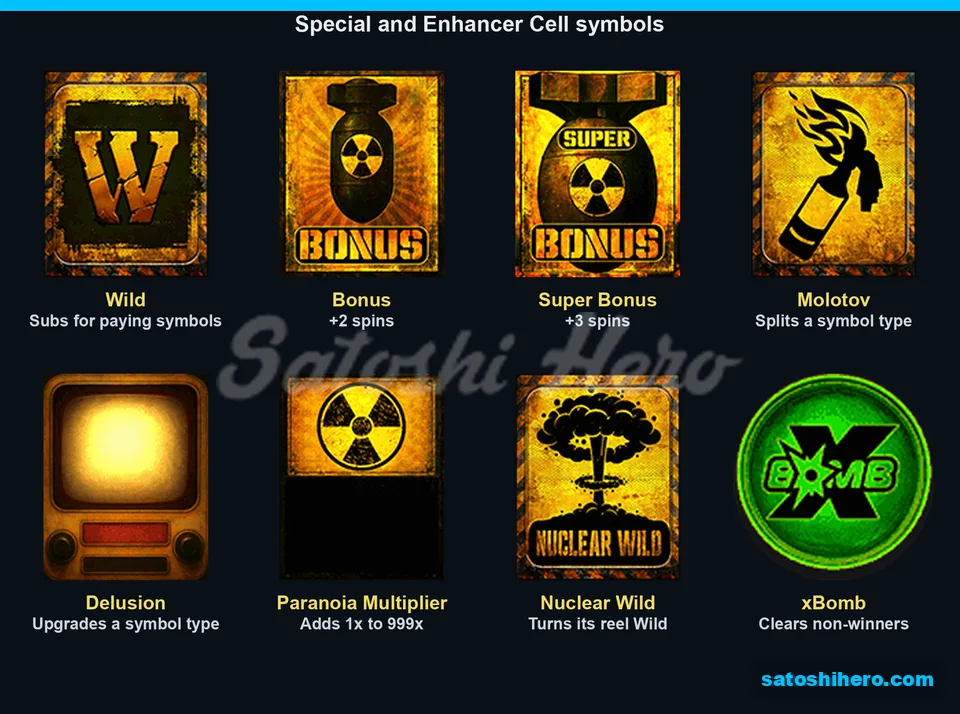 Wild bombs and Enhancer Cell symbols displayed