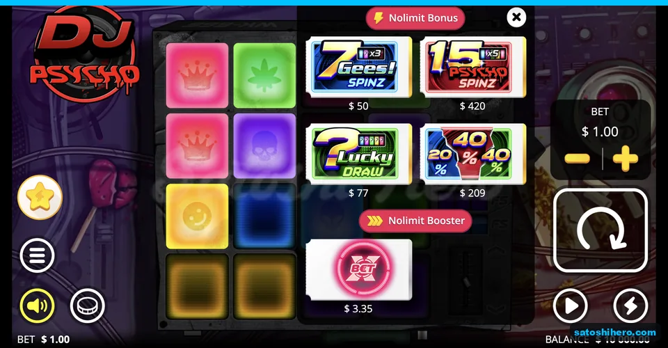 Bonus buy menu lists four purchase options
