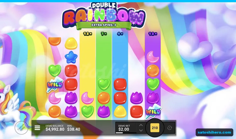 Glowing reels show four active multipliers