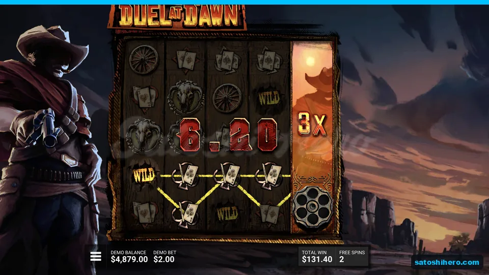 3x Outlaw reel appears with $131.40 banked