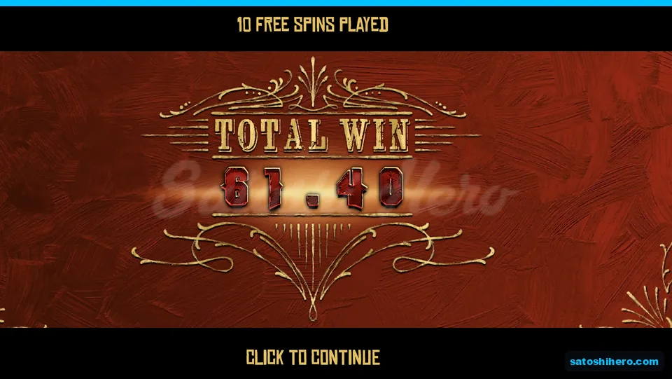 Total Win screen shows 61.40 from free spins