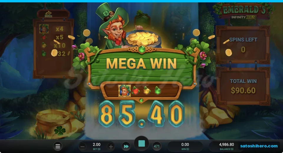 Mega Win banner over the collected total