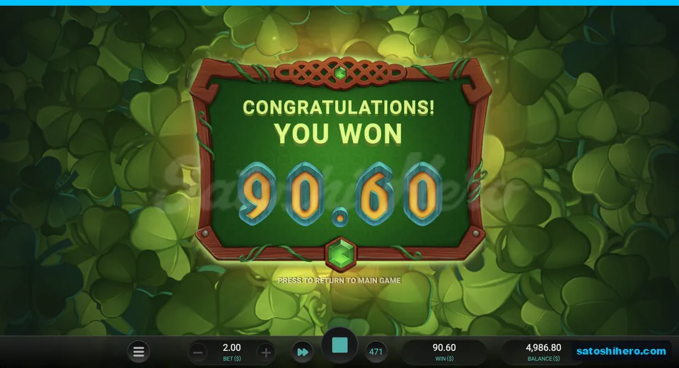 Collect card showing a ninety dollar payout