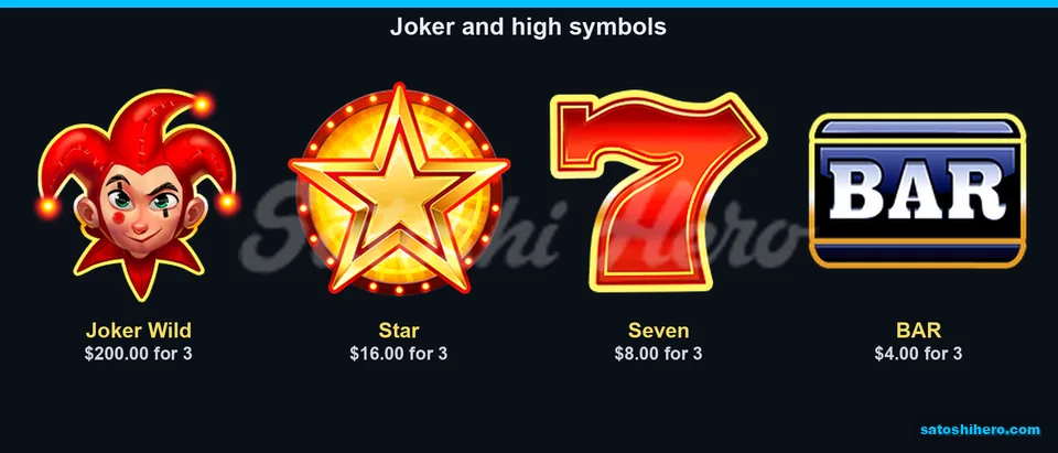 Joker star seven and BAR paytable