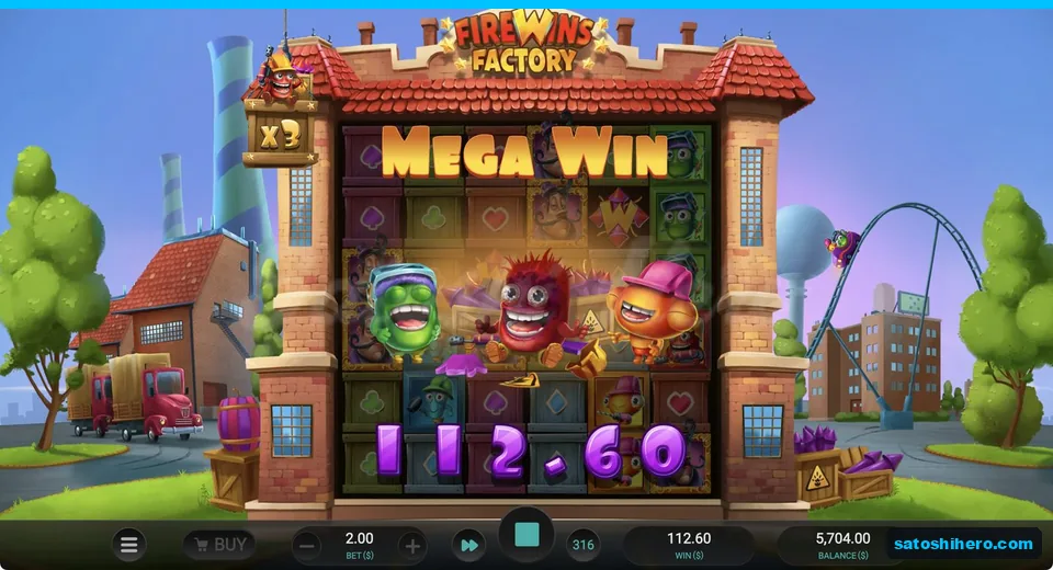 Mega Win showing $112.60 payout