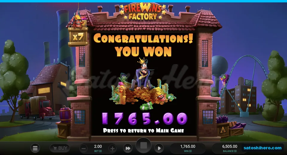 Collect card showing $1,765.00 return