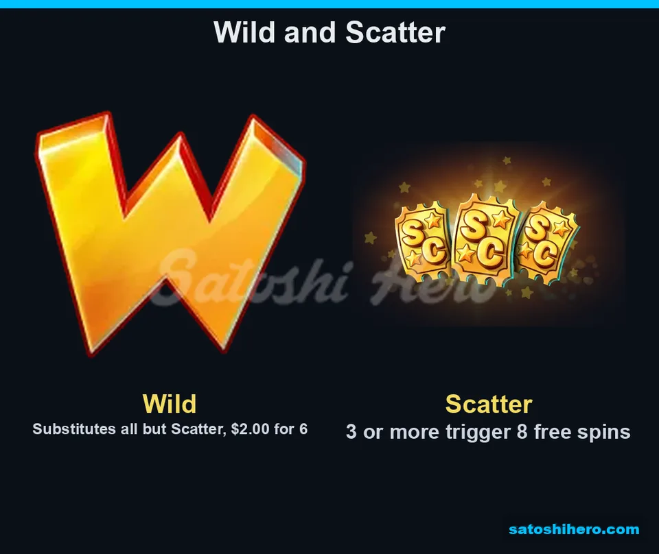 Wild symbol and golden Scatter tickets