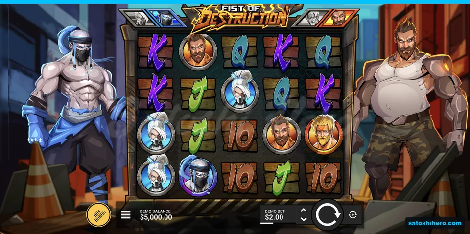 Steel cage reels between blue and red fighters