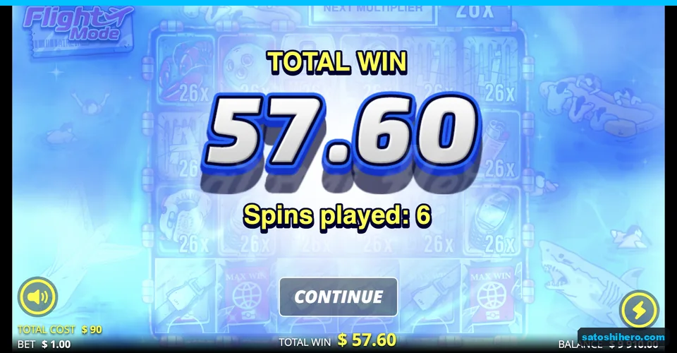 Total win reads 57.60 after bought spins