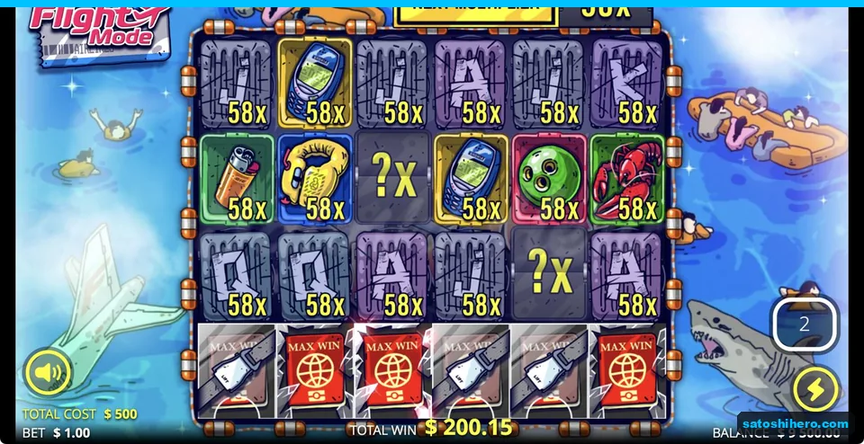 Symbols carry 58x with total at $200.15