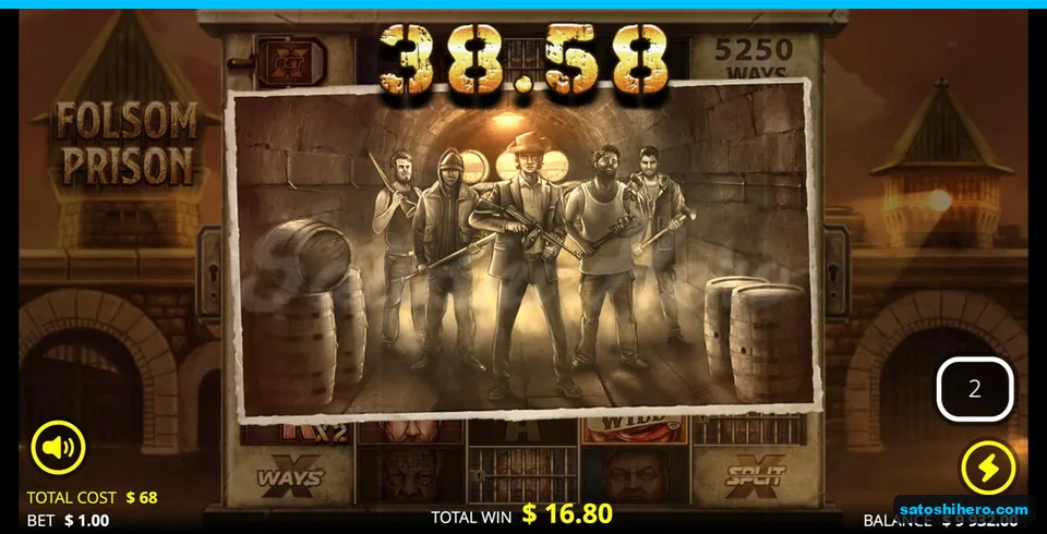 Ways win pays 38.58 on screen