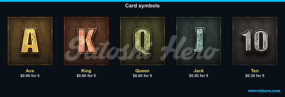 Card letters show the low pays